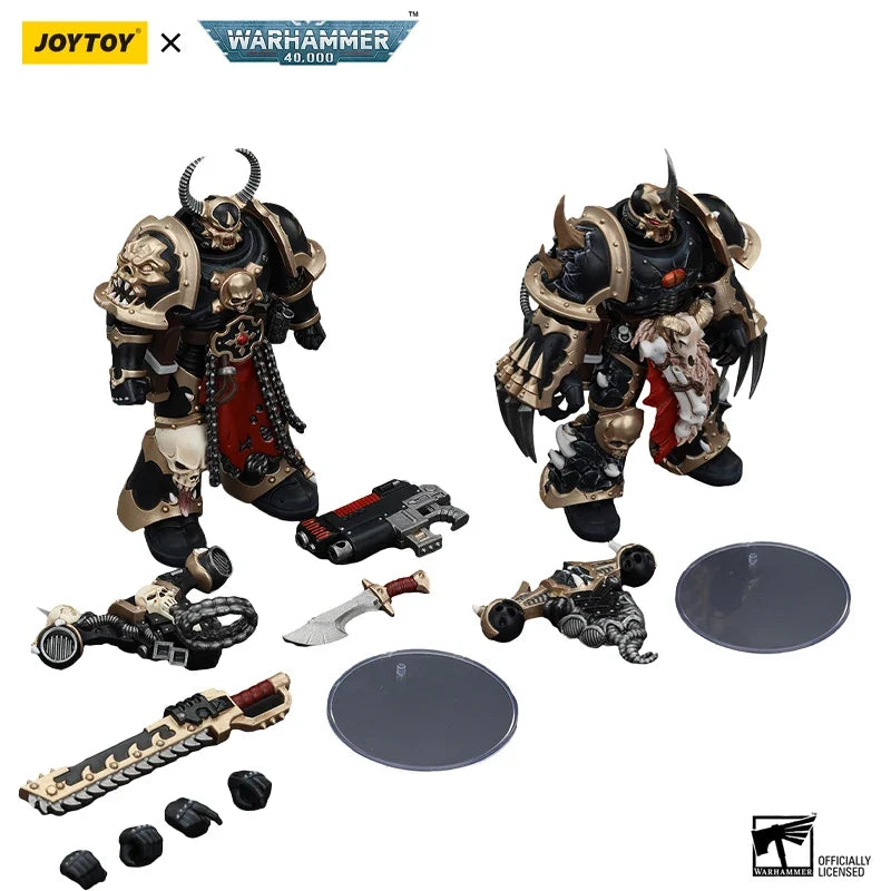 JOYTOY Warhammer 40K 1/18 Action Figure Chaos Space Marines Black Legion Chosen with Lightning Claws Collectible Model Toy Gift