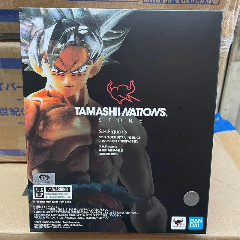 In Stock BANDAI Dragon Ball Super S.H.Figuarts Son Goku Ultra Instinct -LIMITS SUPER SURPASSEDI- PVC 14CM Anime Figure Model Toy