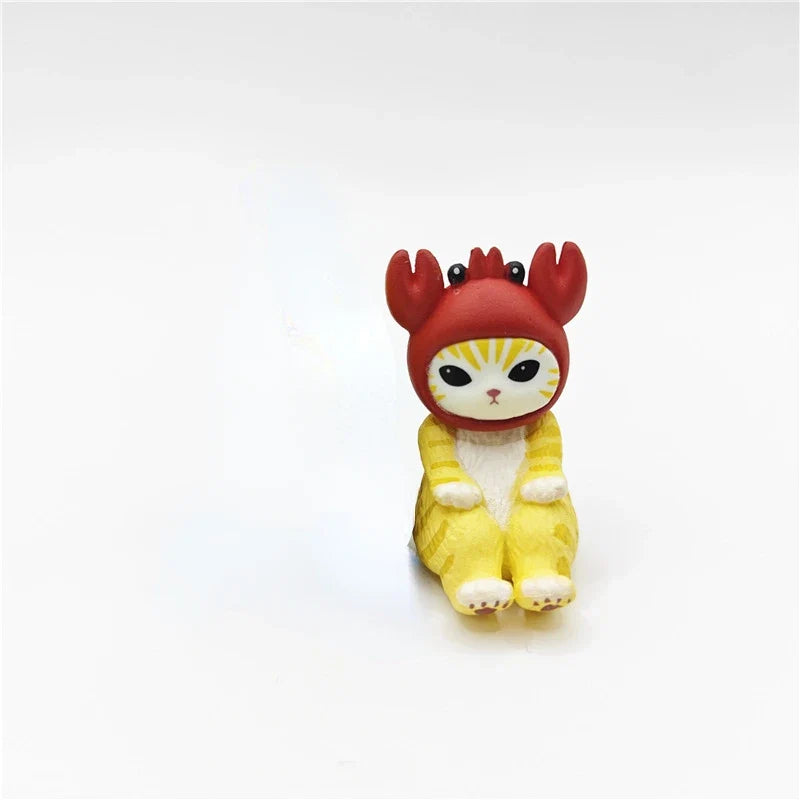 Mofusand Ocean Life Action Figure with Shrimp Cat, Q Cute Cartoon Toy, and Claw Machine Model Display