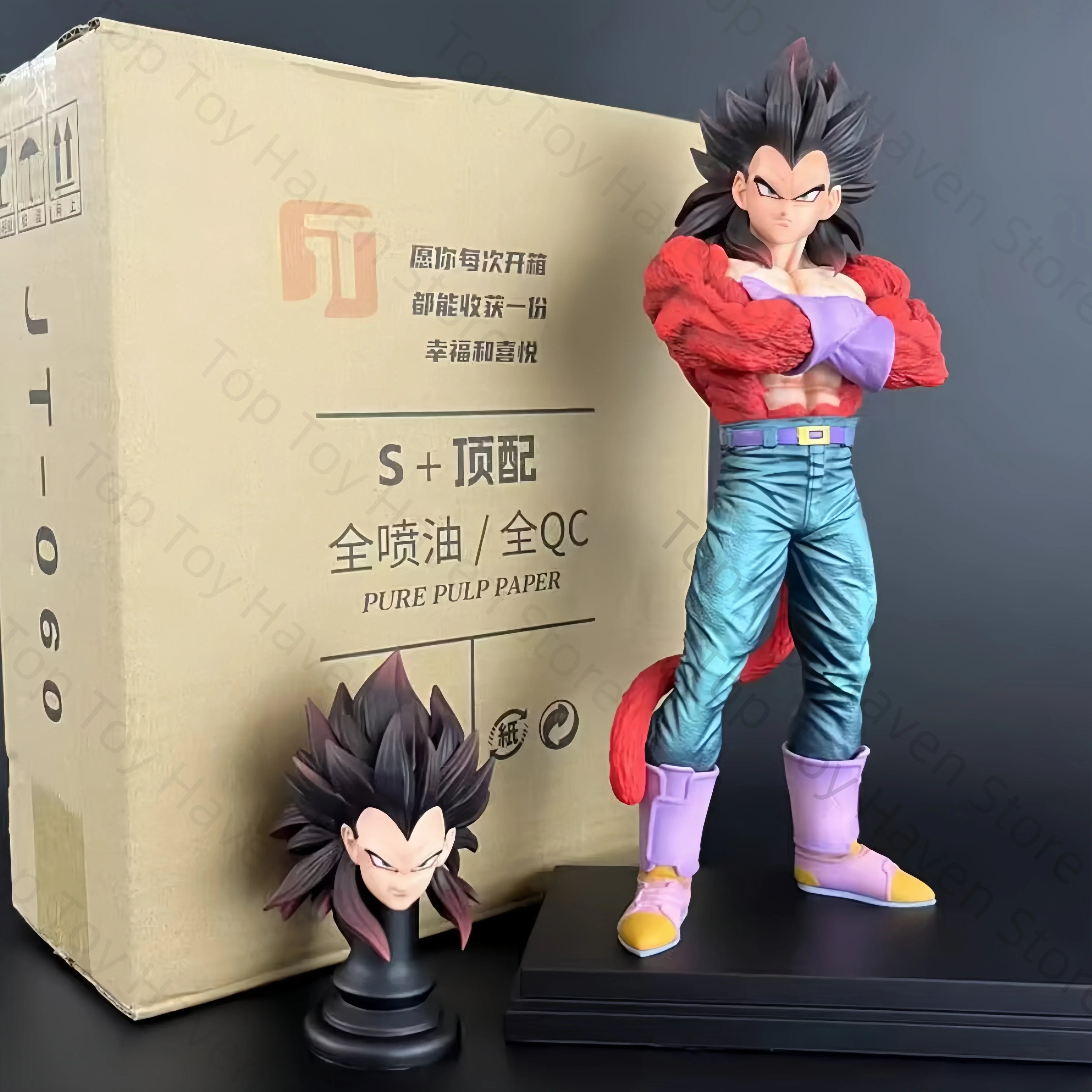 32cm JT Statue Dragon Ball Super Saiyan 4 Vegeta Goku Anime Figure Brother Model Collection Custom Desktop Toy Gift In Stock
