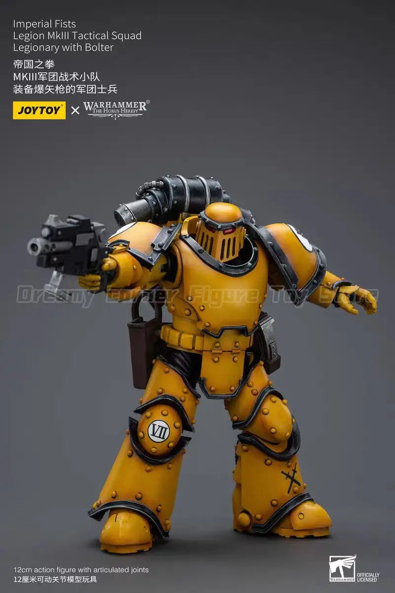 【In Stock】JOYTOY Warhammer 40K Imperial Fists Legion Mklll Tactical Squad Legionary with Bolter 1/18 Action Figure Toys Model