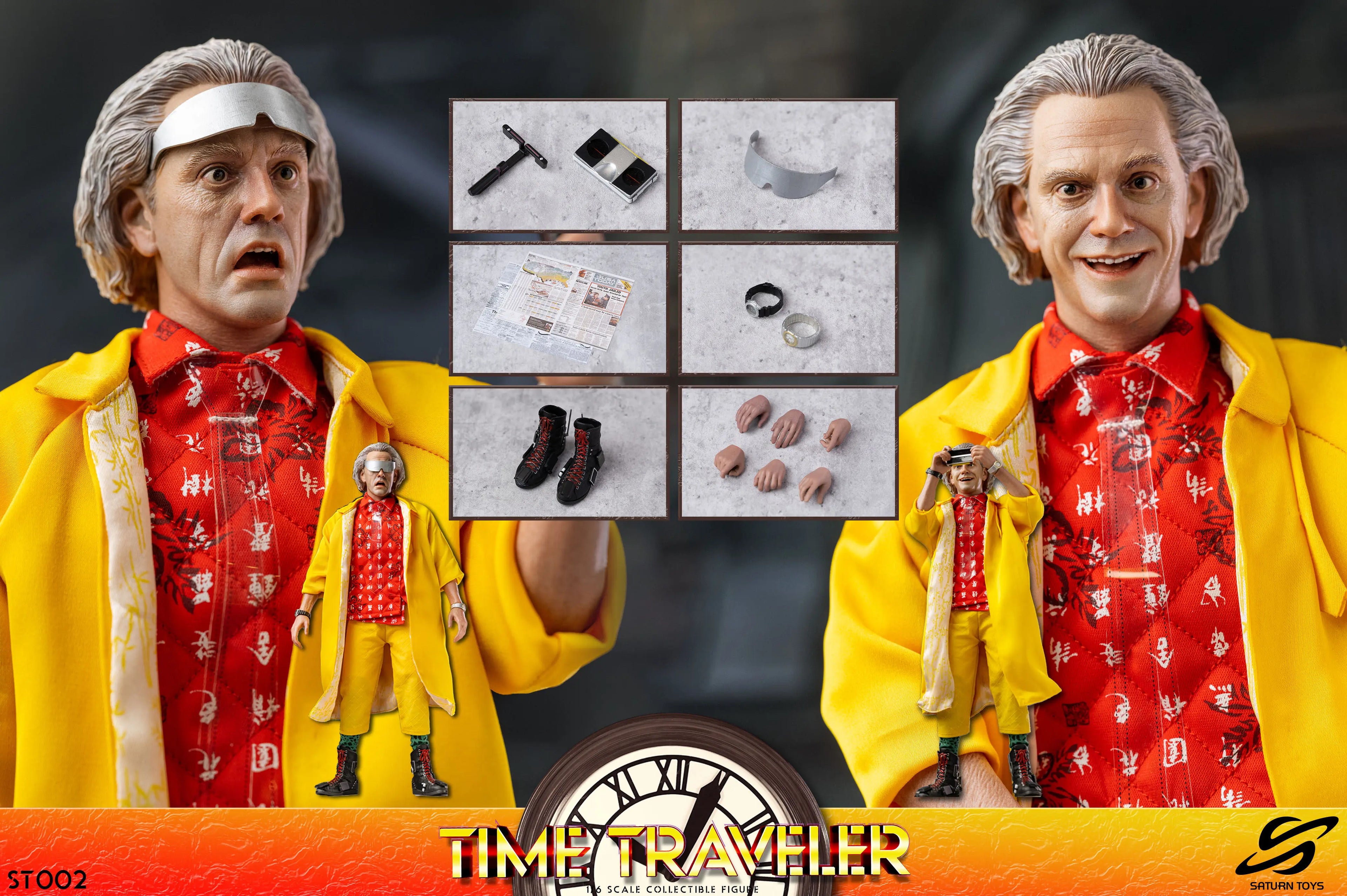 Saturntoys Time Traveler Dr. Brown St002 1/6 Scale Collectible Figure Original Collectible Anime Model Garage Kit Statue Toy