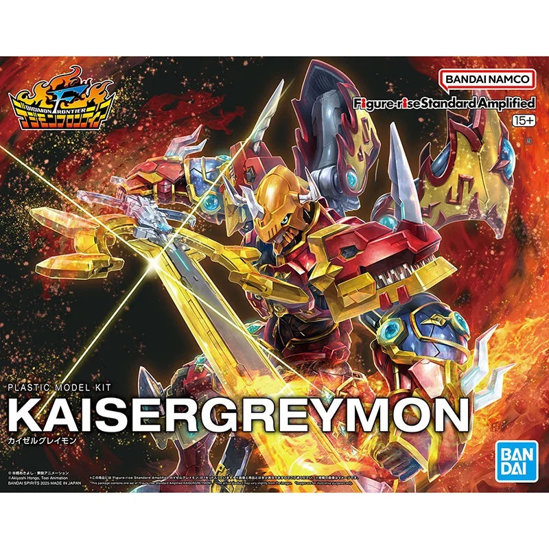 BANDAI Figure-rise Standard Amplified Digimon Adventure Digimon Frontier Kaiser Greymon Anime Action Figures Assembly Model Toy