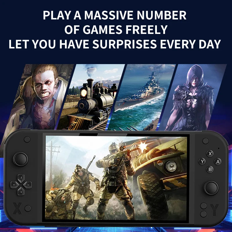 G90 PSP 7-inch 64GB 4000mAh Portable Arcade Gaming Console, Compatible with PSP/PS1 Retro TV Game Controllers, Gift for Boys