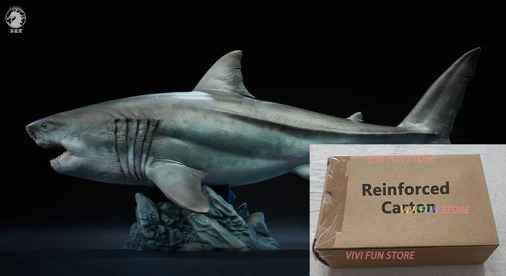 Auf Lager W-DRAGON Megalodon Modell 1/35 45cm Statische Statue Carcharocles Megalodon Paläontologie Unterseeischer Gigant