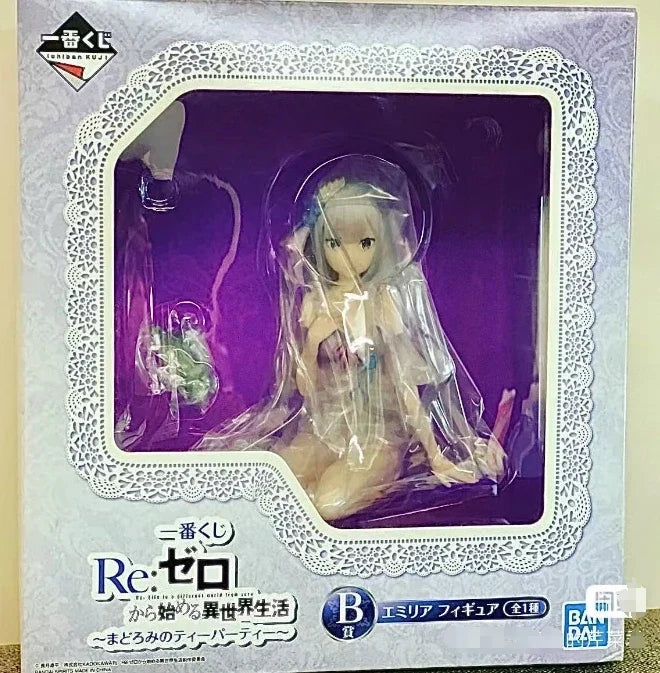 BANDAI Original Ichiban Kuji Re:Life in A Different World From Zero Emilia Rem Echidna  Action Figures Model Desktop Decoration