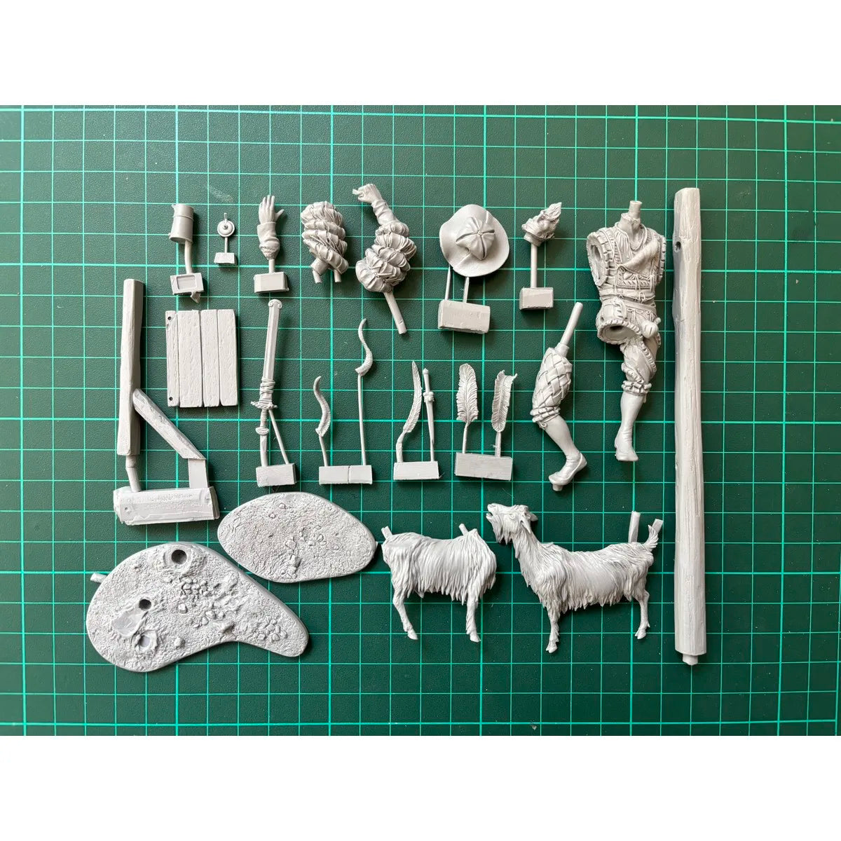 75mm resin figure unpainted model kit, Mercenary and Goat, Survivors in Battle Unassembled and Unpainted GK