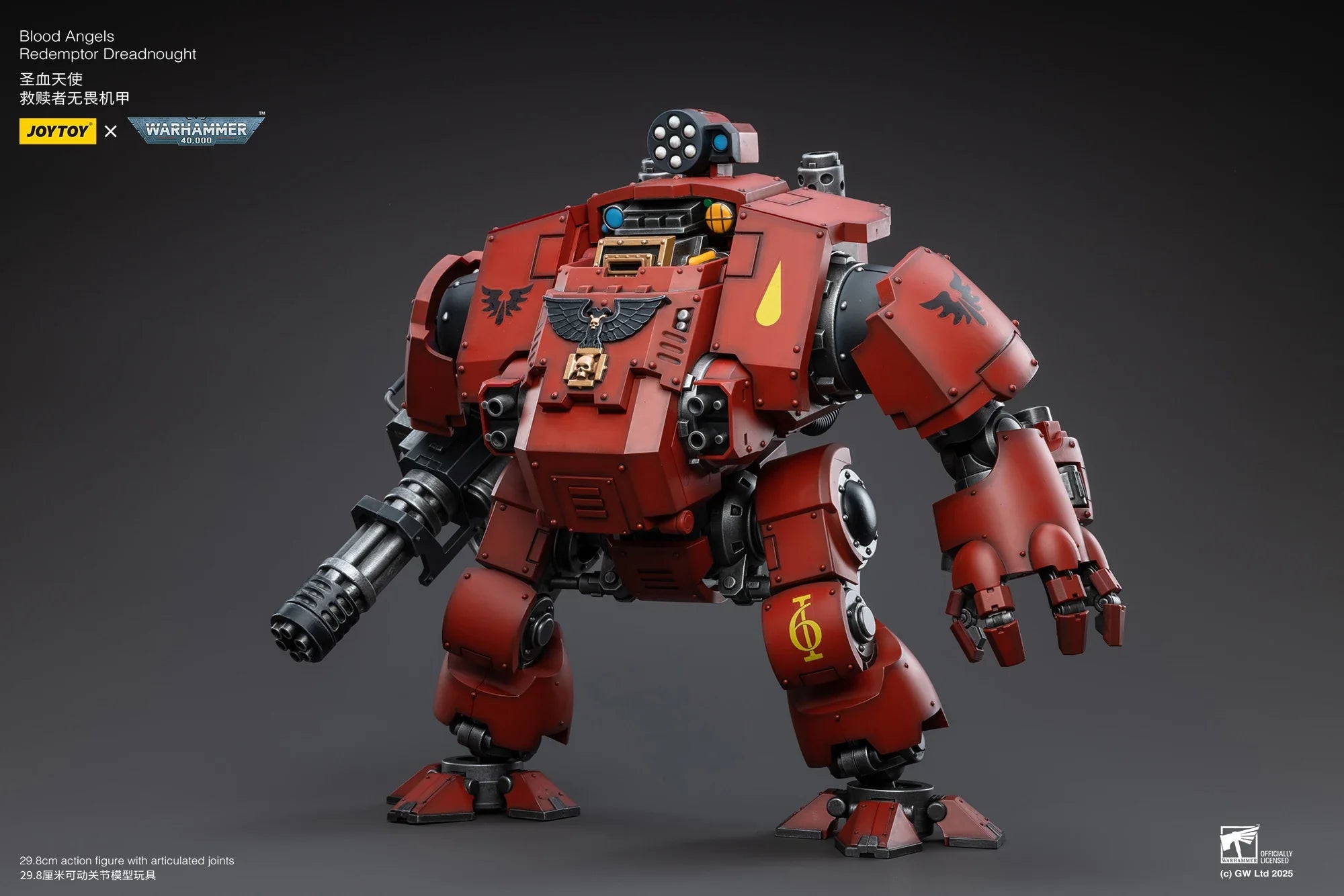 JOYTOY Warhammer 40K 1/18 Scale Blood Angels Redemptor Dreadnought Action Figure Model Toys For Collection