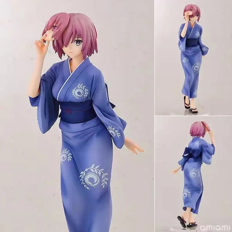 Anime Fate Grand Order Saber and Joan of Arc and Mash Kyrielight kimono version Action Figure Model Toy 20cm