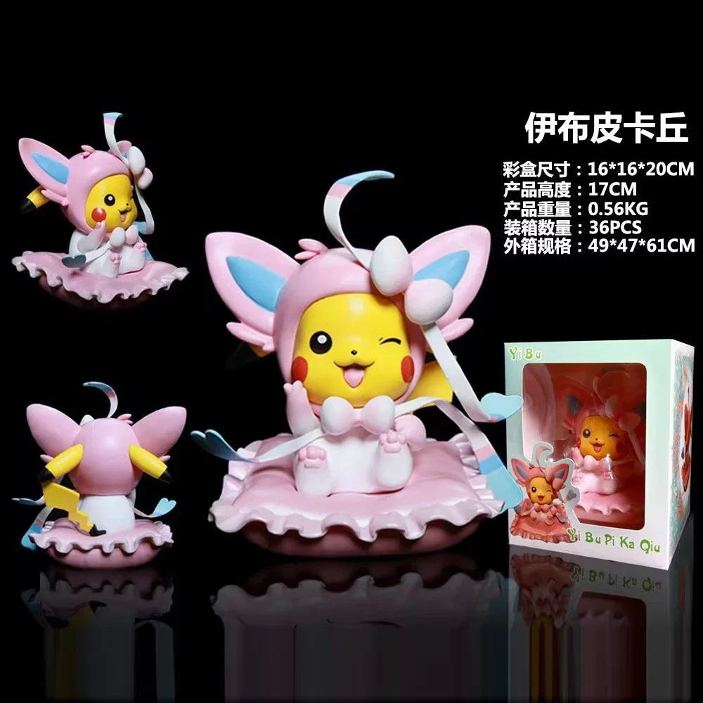Anime Pokemon 12CM Pikachu Cosplay Action Figure Mini Q Cute Cartoon PVC Model Toys Children Gifts
