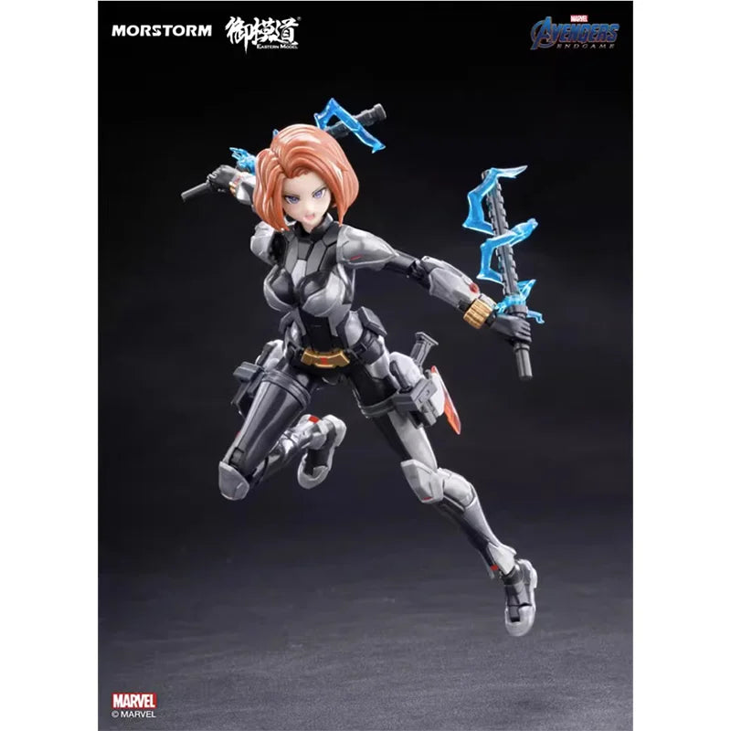 E-Model Original Marvel Comics The Avengers Anime Black Widow Mobile Suit Girl Action Figure Toys Model Gifts for Children