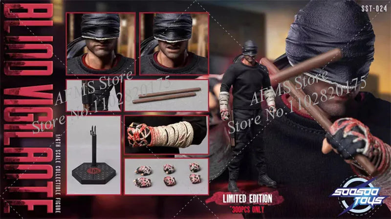 Soosootoys Sst-024 1/6 Scale Sammlerfigur Daredevil Classic Comics Super Blind Hero Komplettset 12" Männer Soldaten Actionfigur