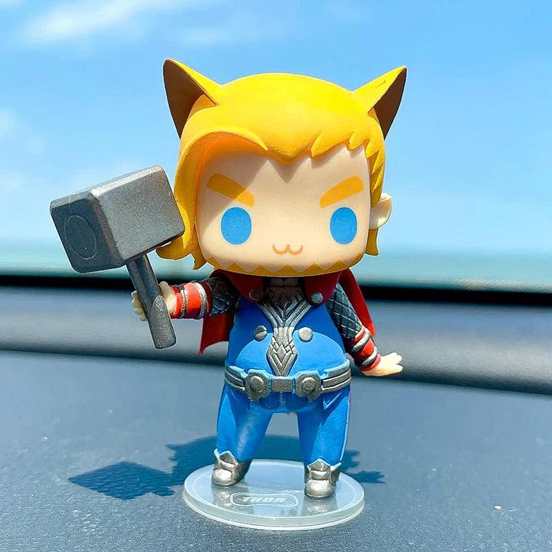 The Avengers Captain Q Edition Figure America Winter Soldier Spiderman Figure Handmade Desktop Ornament Creative Collectible Toy