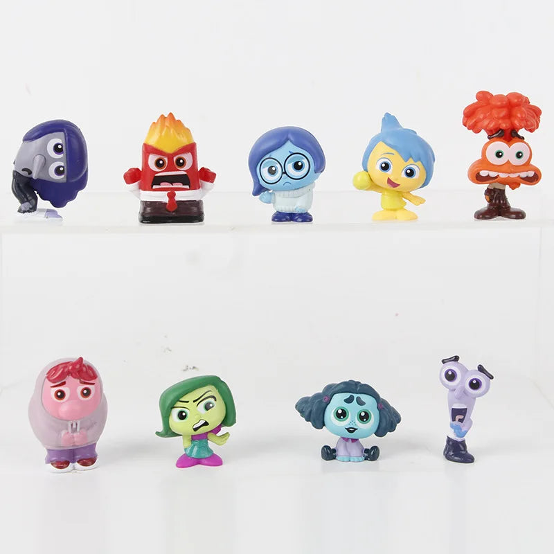 9pcs/Set Mini Anime Figure Inside Out Cartoon Movie Toys Joy Anxiety Anger Sadness Disgust Fear Model Dolls Toys For Kids Gift