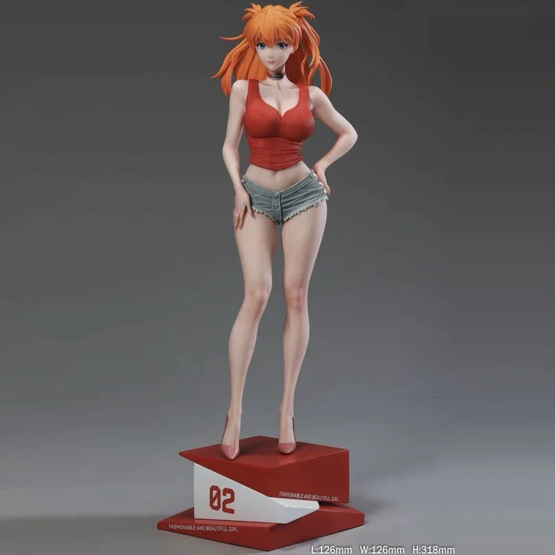 Asuka Langley Garage Kit Anime Figure Summer Edition Campus Queen Two-Dimensional Beautiful Girl Desktop Ornament Gk Model Gift