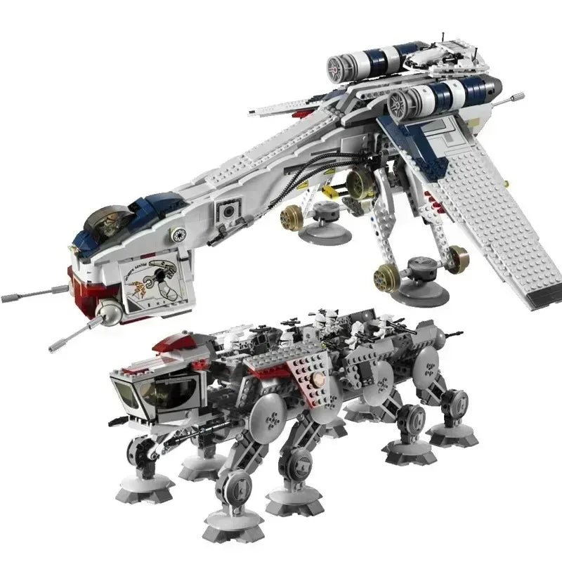 Hot Toys Star Wars  Republic Dropship With AT-OT Walker Compatible 10195 Transport Ship Toys For Children Christmas Gifts