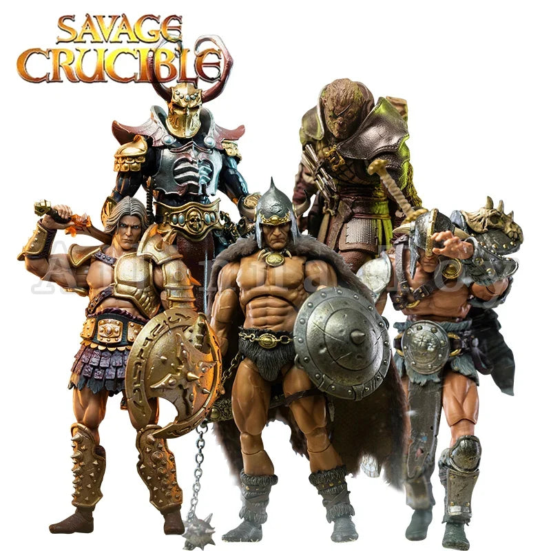 Harbinger Studios 1/12 7inch Action Figure Savage Crucible Wave 2 Jaeger Nashom Krieger Whoman Barbarian Anime Model For Gift