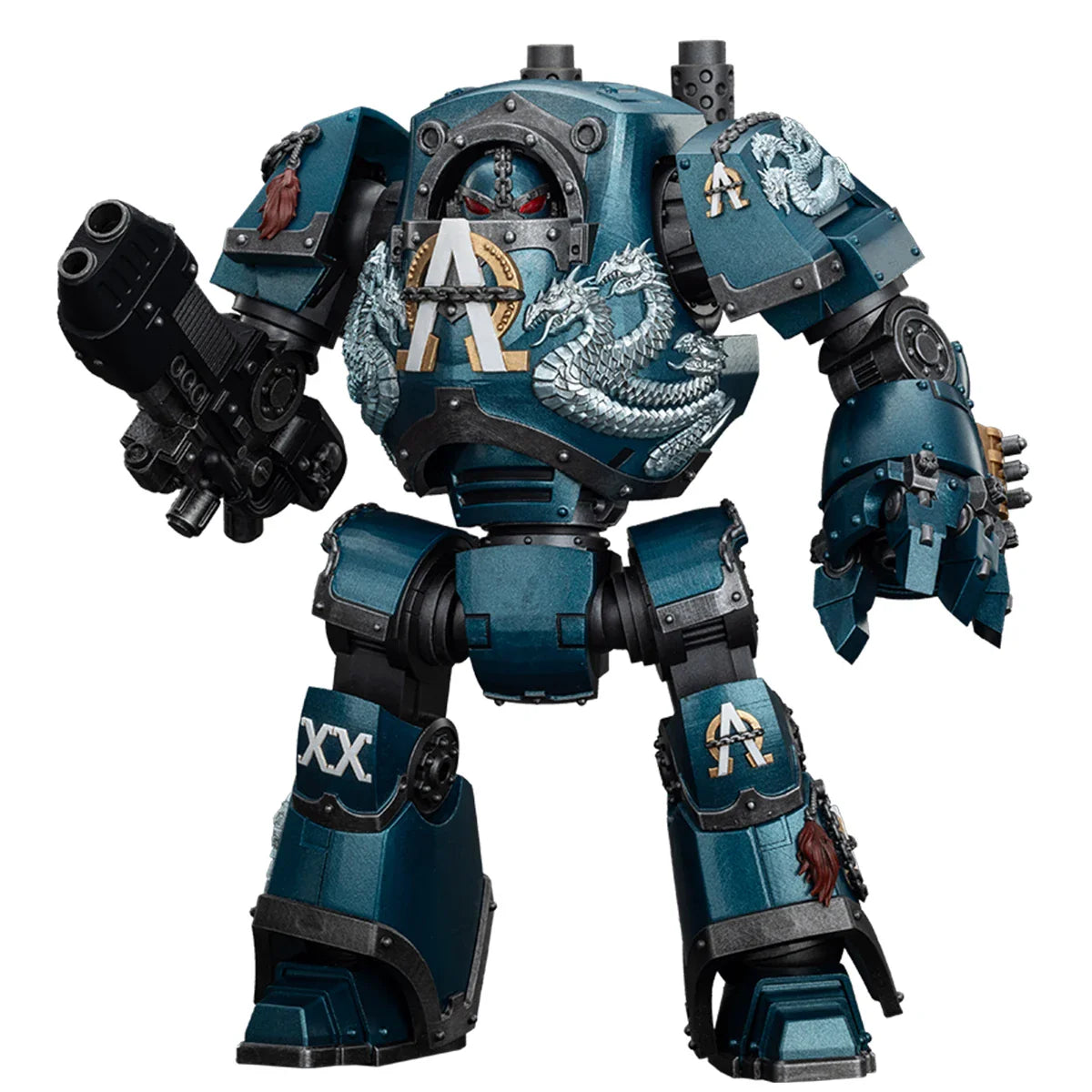 HiPlay JOYTOY Warhammer Alpha Legion Contemptor Dreadnought mit Gravis-Plasmakanone 1/18 Actionfiguren
