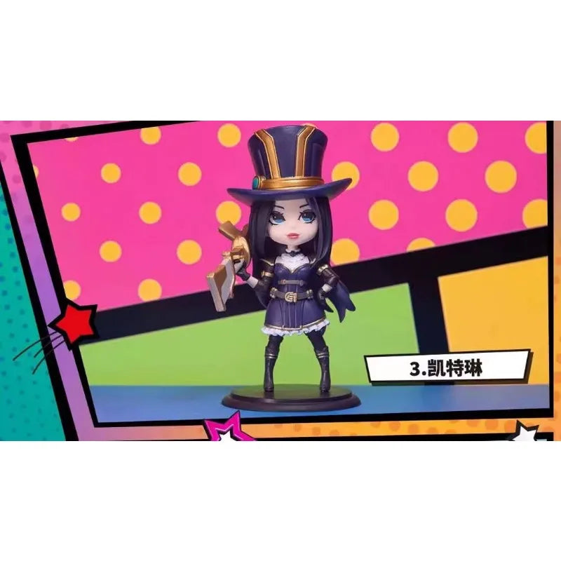 Bandai CALS POP LOL League of Legends Miss Fortune Seraphine Caitlyn Kiramman Q Version Action Figures Model Toys Surprise Gift