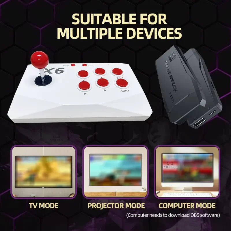 4K Arcade Game Console w/Dual Joysticks - Retro Multiplayer Stick for MAME/SEGA/PS1/Atari & Plug & Play Family Gift