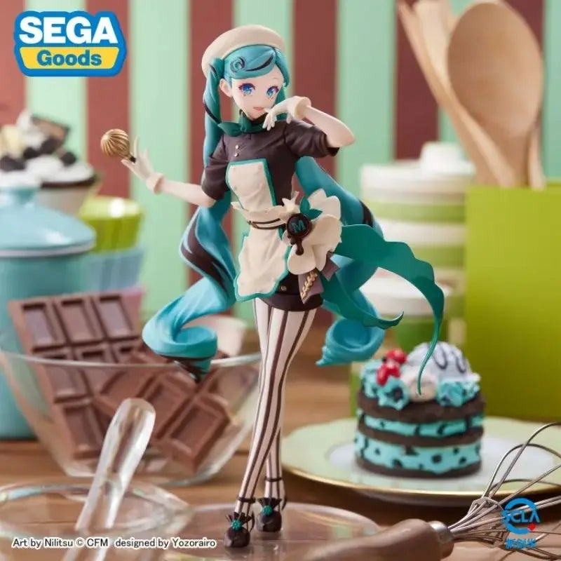 Original Hatsune Miku Figure Hatsune Miku Chocolate Pastry Chef Figure Collection Luminasta Series Ko Model Toy Gift