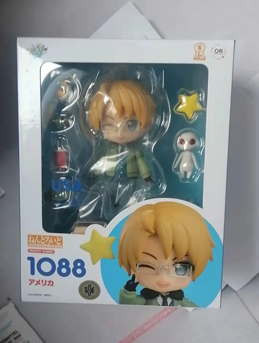 100% Original: Anime Axis Powers Hetalia Alfred FJones Q version 10cm PVC Action Figure Anime Figure Model Toys Doll Gift