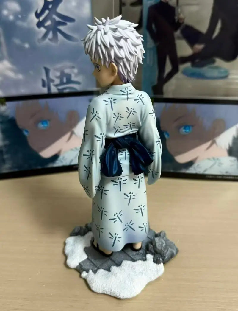 Anime Figure Stand Up Gojo Satoru Model Desk Computer Case Decoration Cartoon Toy Q Version Satoru Gojo  Anime Themed Room Decor