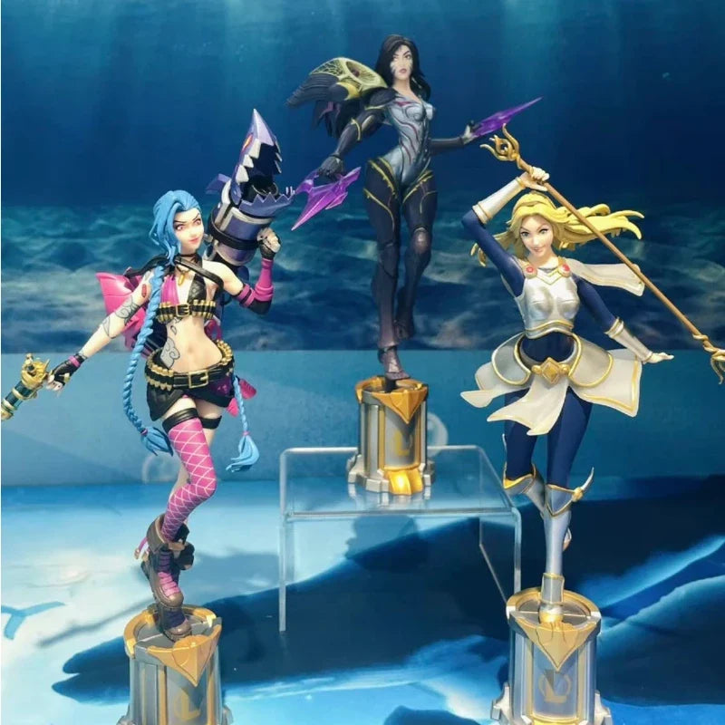 League of Legends Anime Figurine 22cm Luxanna Crownguard Lux Kaisa Jinx Action Figure Customizable Tiktok Trend Birthday Gift