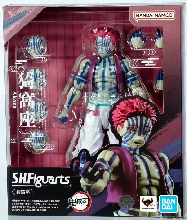In Stock BANDAI SPIRITS SHF Demon Slayer Rengoku Kyoujurou Akaza Figure Anime Modle Toys Collections Birthday Gift Original