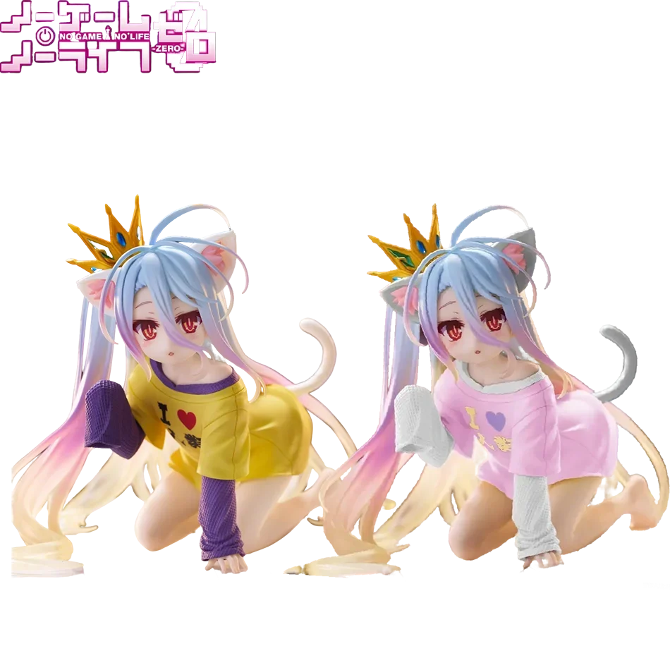Original Genuine NO GAME NO LIFE 13cm Shiro Action Figure Figurine Collection Model Toy Kawaii Doll Desktop Decoration Gift