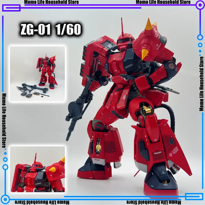 ZG-01 1/60 30CM MS-06R-2 ZakuII Red Blitz Assembly Model Kits Alloy skeleton Finished product Action Figure Robot Plastic Model