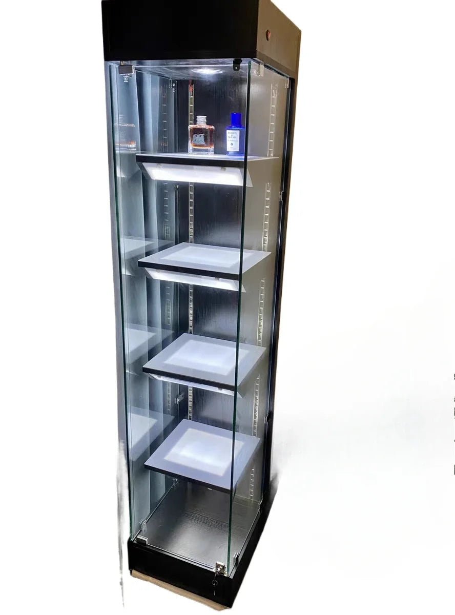 High-end figure display cabinet Household solid wood small Lego model trophy display cabinet