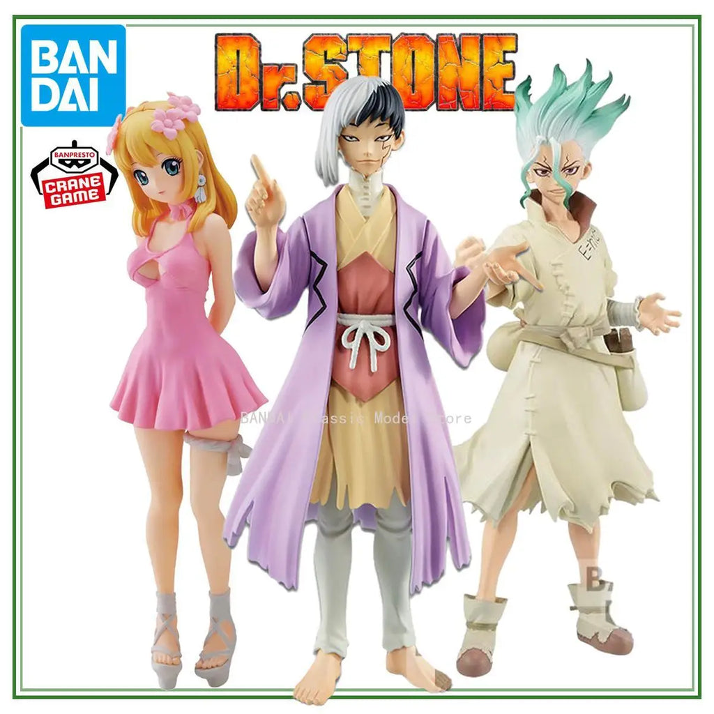 Special In Stock Original Bandai Banpresto Dr.stone Ishigami Senku Asagiri Gen Kohaku Figure Anime Genuine Boxed Model