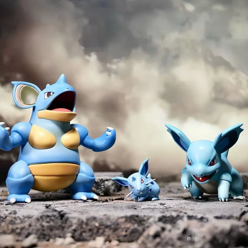 Bkm Pokemon Nidoking Nidorino Nidoran 1/20 Scale Anime Figure Pvc Statue Model Room Decoration Collection Toy Gift
