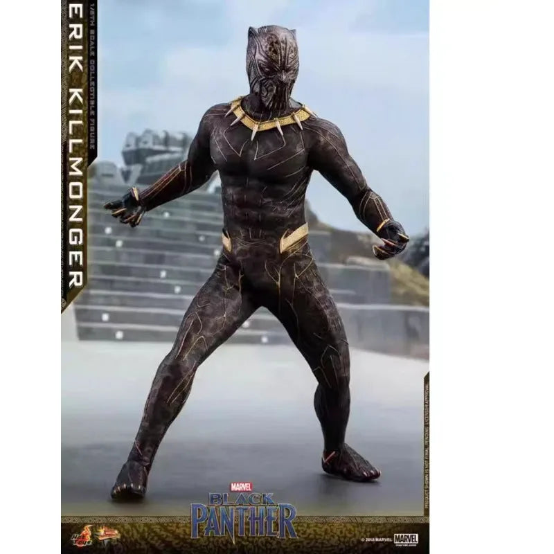 Original Hot Toys Marvel MMS471 Black Panther Killmonger Money Leopard Eri Anime Figure Model Collection Toys