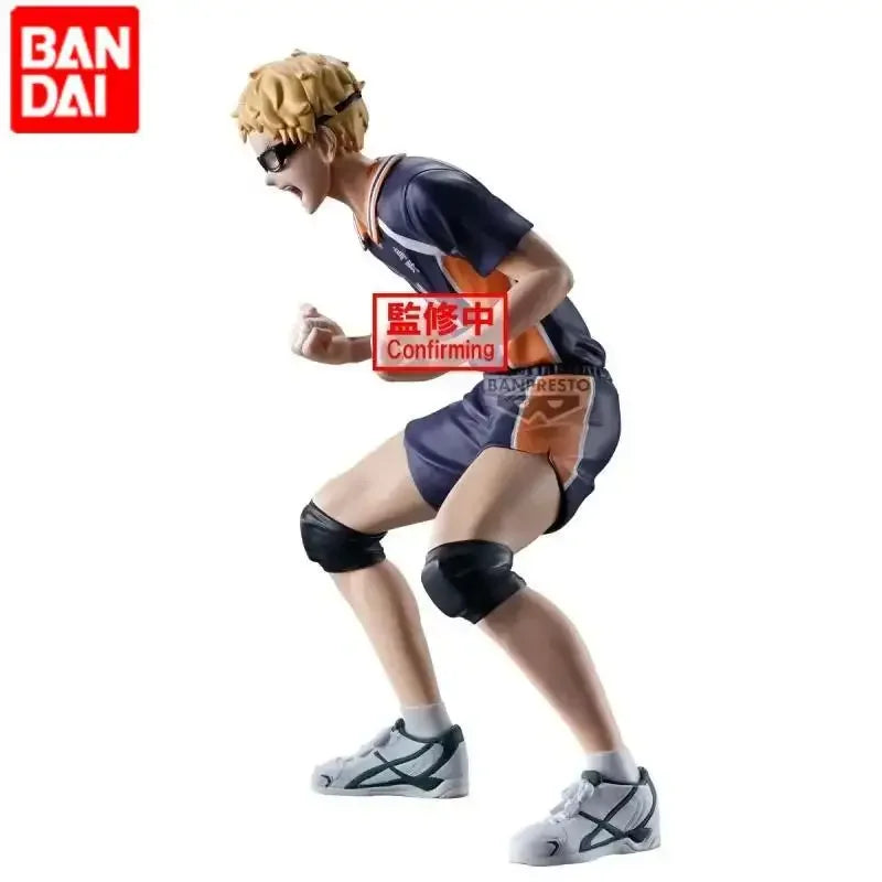 In Stock Genuine Banda Banpresto Haikyuu!! Kei Tsukishima PVC Posing Figure Model Original Anime Desktop Ornament Doll Toys Gift
