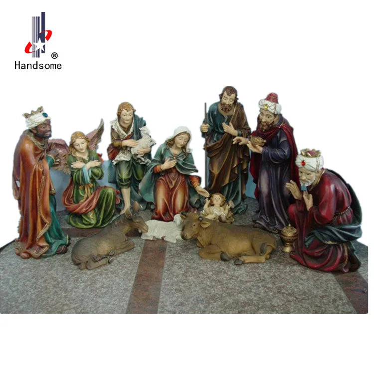 Promotional Christmas Nativity Set Resin and Polyresin Religious Items