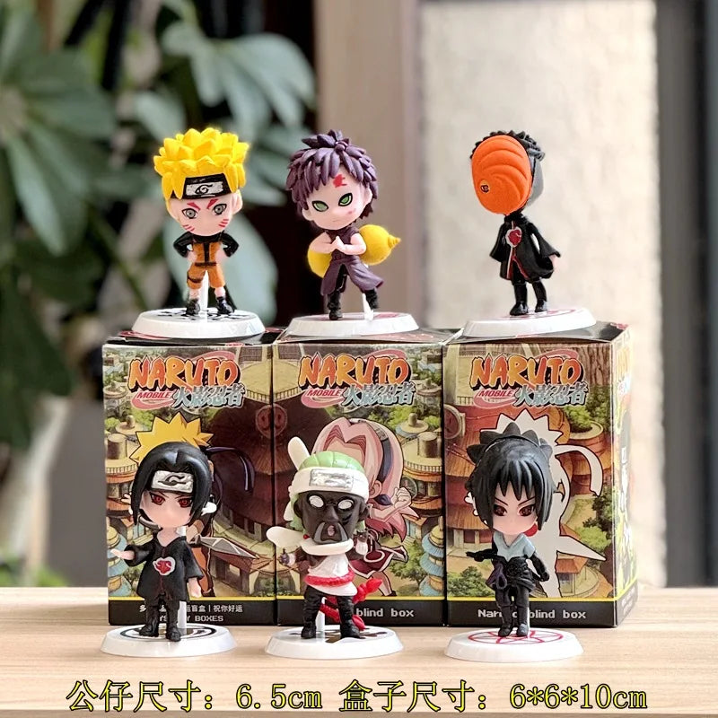 Naruto hand-made blind box, full set of Q version Naruto Sasuke Kakashi, I love Luo cartoon ornaments doll birthday gift anime