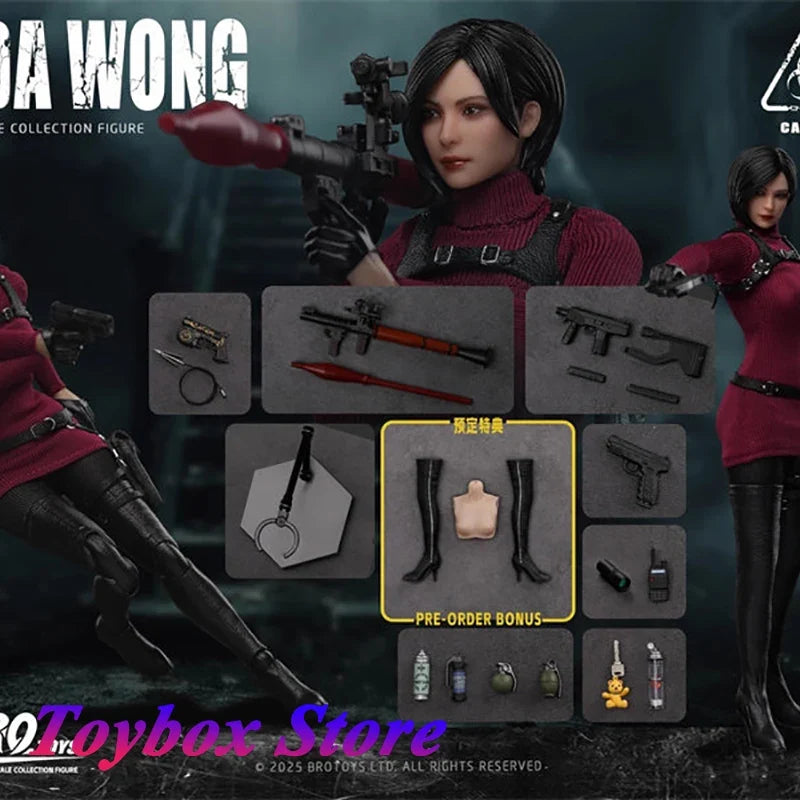 BROTOYS LR011 1/12 Ada Wang Red Sweater Classic Suit Cloth Action Figure Movable Eye Head Sculpt Design 6" Female Soldier Doll
