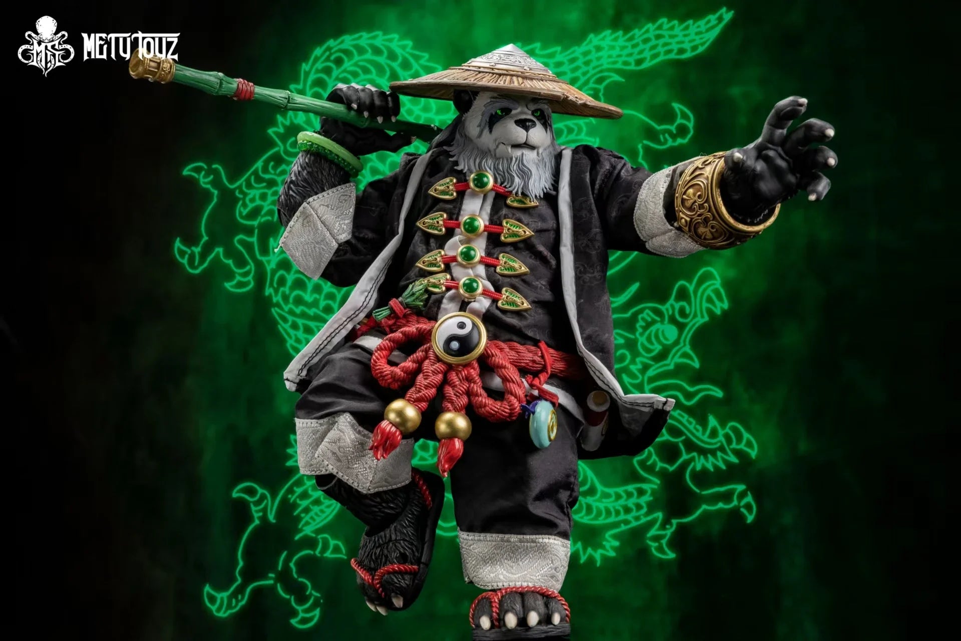 Metytoyz Memory Toys Adventurer World Wave 4 Kung Fu Master Wander Panda WuQingLie 20cm Action Figure Collection Model Doll Toys