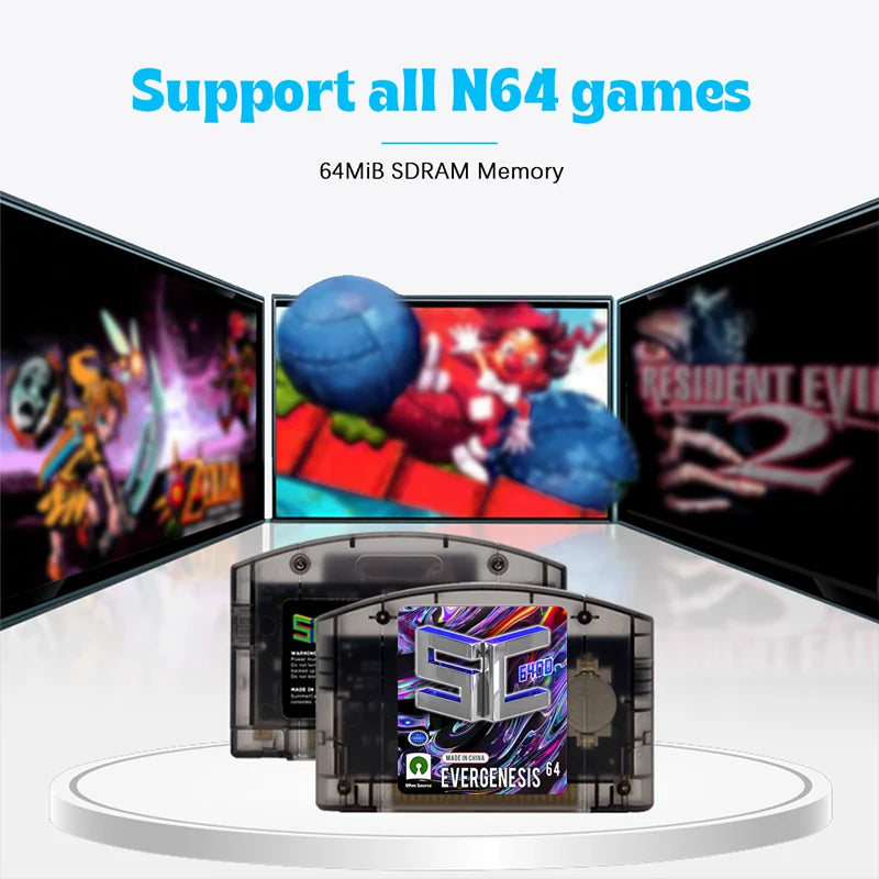 SC64 Open Source Game Card 5000 in 1 N64 Game Cartridge For Nintendo 64 Game Card free TF Card Compatibility Support 64DD Game
