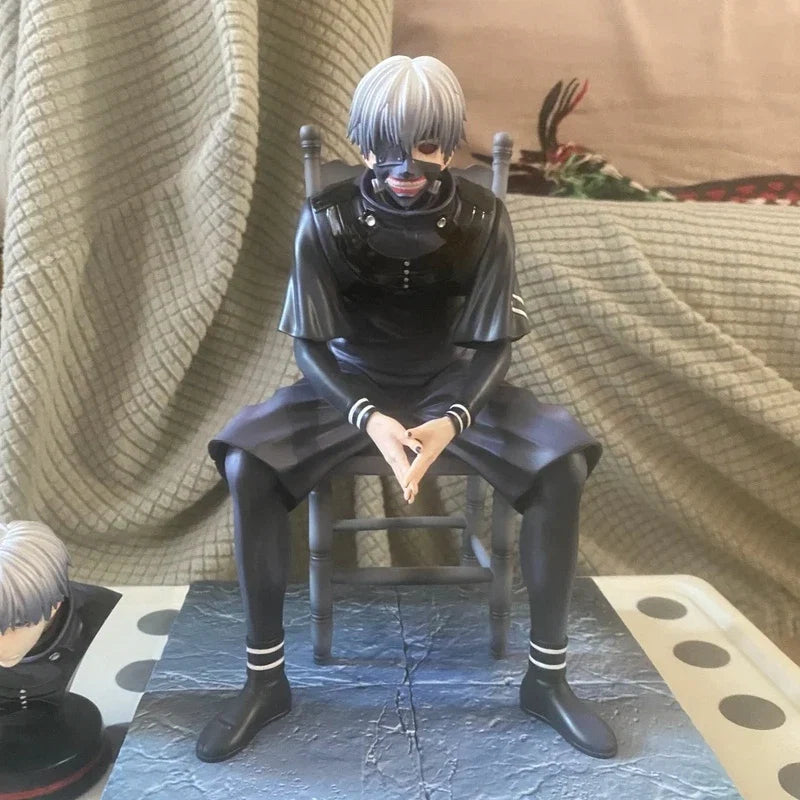 New Tokyo Ghoul Golden Wood Research Statue Model Collectible Figure Sitting Pose In Box Anime Surrounding Sculpture Toy Gift