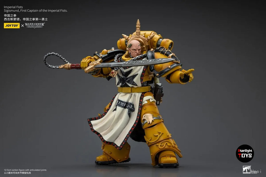 JOYTOY Warhammer 40K Imperial Fists Sigismund First Captain of The Imperial Fists Model Toy Gifts 1/18 Action Figure