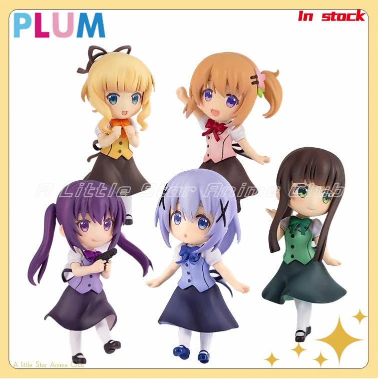 In Stock Original PLUM Is The Order A Rabbit? BLOOM 5-person Mini Figure Series Animation Figure Model Collection Toys