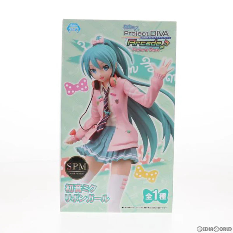 Auf Lager SEGA SPM Hatsune Miku Project DIVA Arcade Future Tone Hatsune Miku Ribbon Girl PVC 23CM Anime-Actionfiguren Modellspielzeug