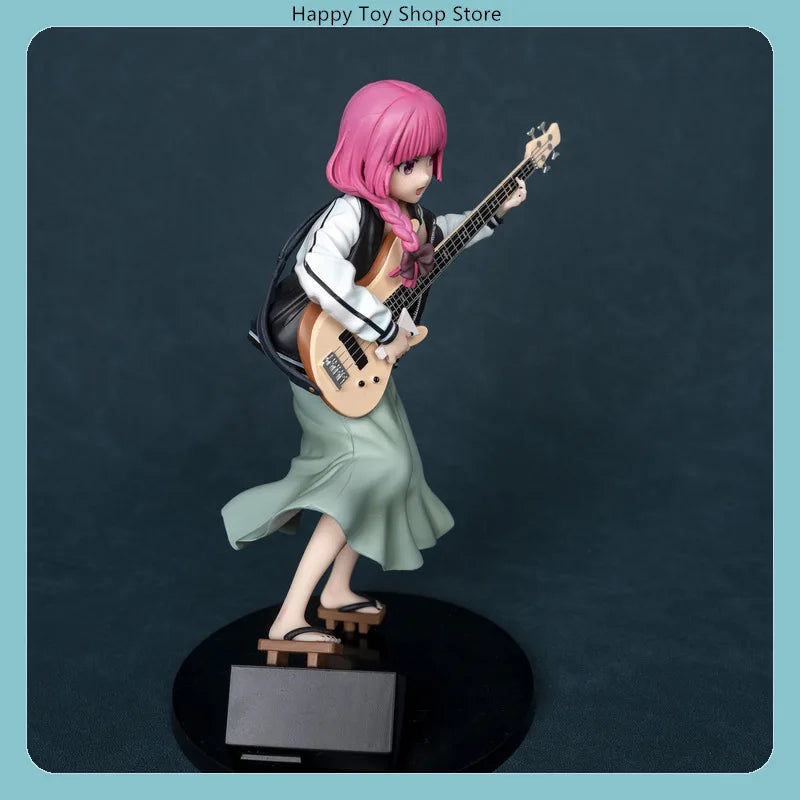 22cm Bocchi the Rock Hiroi Kikuri Anime Figure with Bass Guitar Model Statue Collection Desktop Decoration
