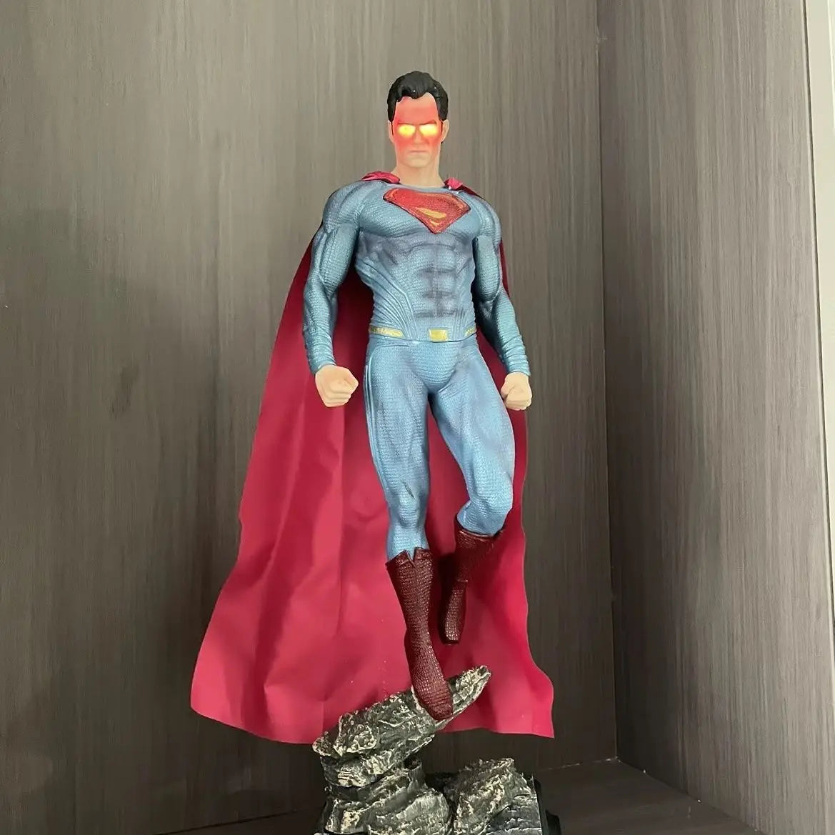 50cm Superman Anime Figure Superm Dawn Of Justice Action Figure Pvc 2 Heads 2 Hands Statue Ornament Children Toys Gift