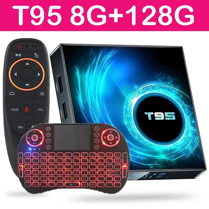 T95 Android TV Box Smart Android 16 H616 Quad Core Dual Band Wifi 2.4G 5G Ram 8GB Rom 64GB 128GB Global Media Player Set Top Box