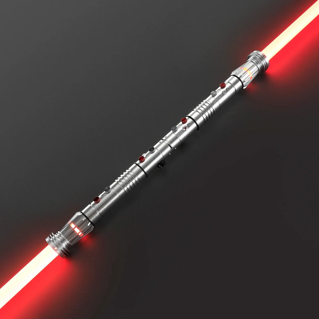 DamienSaber Darth Maul Lightsaber Sensitive Smooth Swing Light Saber FX Heavy Dueling Laser Sword Metal Hilt with 34 Sound Fonts