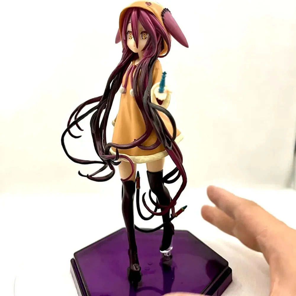 18cm No Game No Life:Zero Anime Figure Schwi Jibril Action Figure No Game No Life Shuvi Dola Shiro Figurine Model Doll Gift